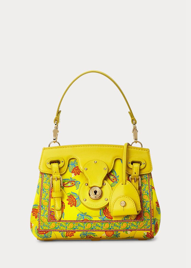 Bolso Ralph Lauren Mujer Silk Foulard Soft Ricky 18 Chile Amarillo MKHQX-5864